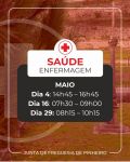 Maio: Servi&ccedil;o de Enfermagem na Junta de Freguesia de Pinheiro 